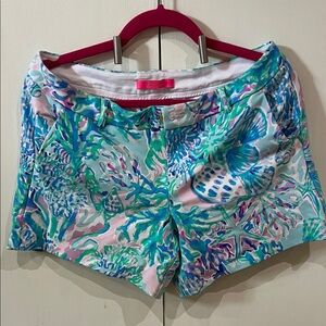 Lilly Pulitzer knit stretch Vibrant Blue and Pink Women's Shorts
